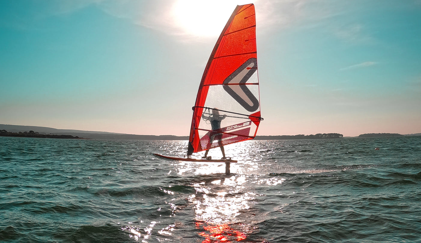 Foiling on a sunny day in Poole